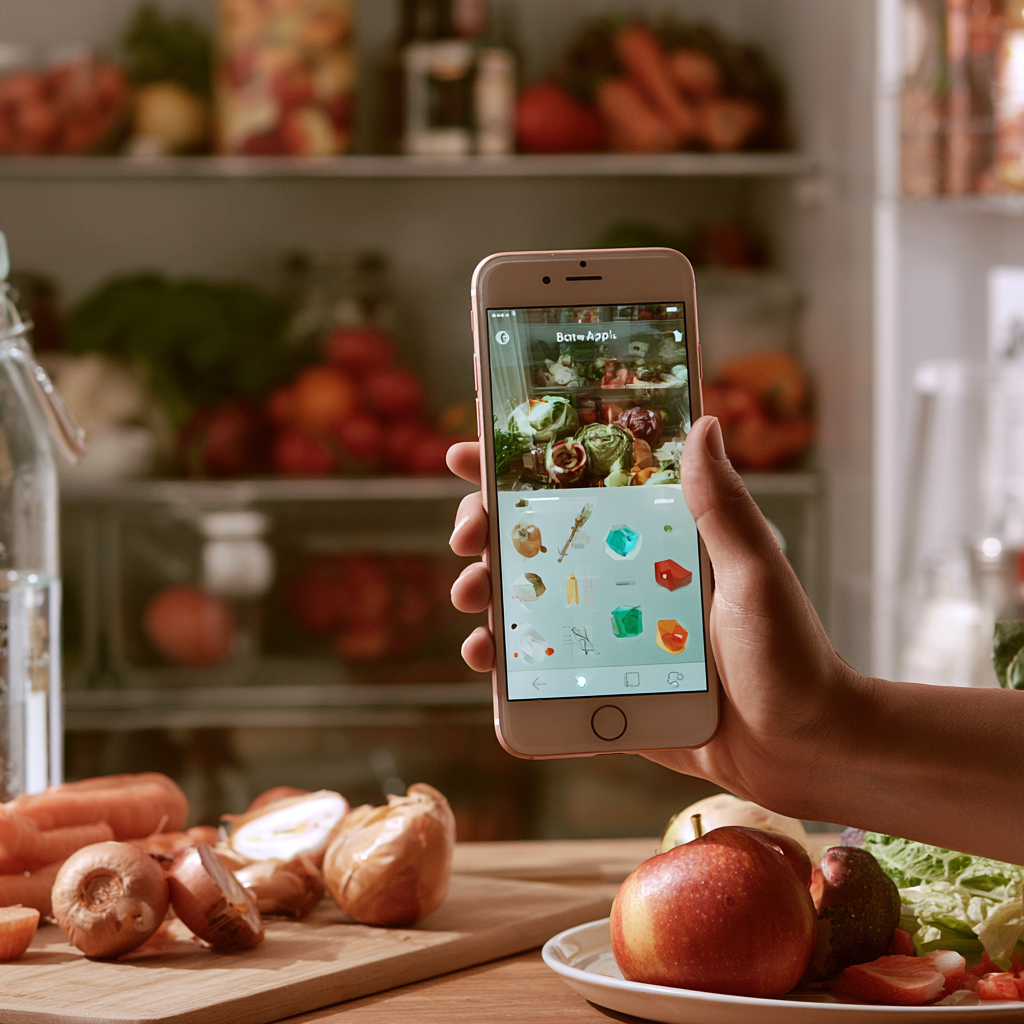Fridge camera scan feature matching raw ingredients to recipes